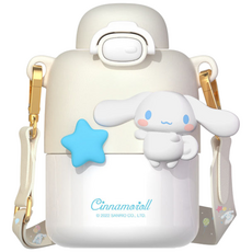 크로스 보더 Sanrio 산리오 원터치 보온보냉 어린이 텀블러 430ml, 430ml 화이트