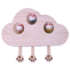 로커스 고양이 두더지잡기 구름 장난감 3홀 28 x 21 cm, 네추럴, 1개