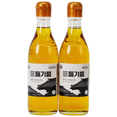 저온압착 생들기름 통들깨 방앗간 여과 들기름, 2개, 350ml