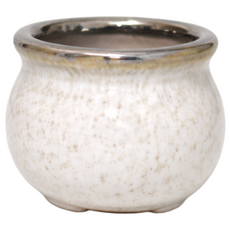 흘림 유약 미니 도자기 화분 / 소형 다육 콩분, 2개, 아이보리 흘림