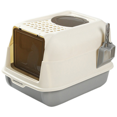 DING DONG PET 貓用雙向貓砂盆, 灰色, 1個