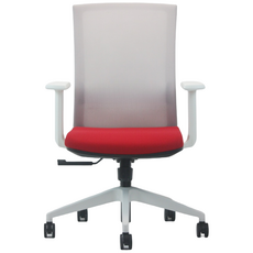 일본정품브랜드 OFFICE . STAR ENE-X 사무용 의자 회의실용 학생용 컴퓨터 메쉬 체어, 흰색 + 회색 + 빨간색
