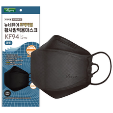 뉴네퓨어 프리미엄 황사방역용 마스크 KF94 대형 소형 60매 끈조절 마스크 사이즈 조절 마스크, 1개