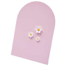 미로제로 아치형 메탈 메모 보드 플라워 세트 자석 메모판 + 꽃 마그넷 3P 여행 마그네틱 보드판, 1개, 핑크