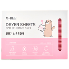 마이비 피부에순한 건조기시트 섬유유연제 스위트터치향, 40개입, 1세트