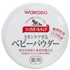 와코도 시카 롤 내추럴 베이비 파우더 무향료 140g 민감성피부 일본, 1개