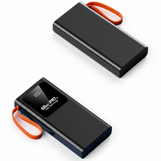 GoaTa 보조배터리30000mAh 대용량 66w고속충전 캠 핑용보조배터리 양방향 급속 충전 디지털 디스플레이, 블랙, 30000mAh