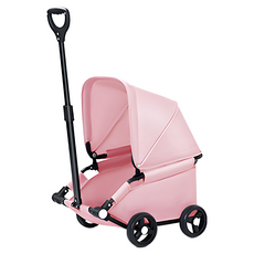 애완 일체형 유모차 파라솔 접이식 카트 초경량 휴대용 강아지유모차 개모차 애견유모차, 벚꽃색, 1개