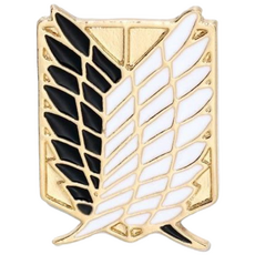 GOYES 진격의 거인 자유의 날개 옷핀 뱃지 조사병단 펜던트 브로치 액세서리, 1개, 금+블랙