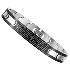 에르모사제이 맨즈 MW029 써지컬 스틸 십자가 주기도문 남자 팔찌