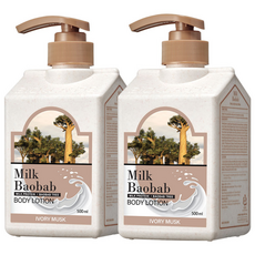 밀크바오밥 바디로션 아이보리 머스크, 500ml, 2개