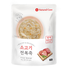 네츄럴코어 강아지 전복죽 주식 파우치 15p, 소고기, 50g, 15개