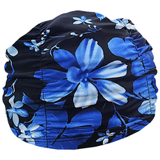 아날도바시니 성인용 수영 패턴 주름수모 스판수영모자 수영용품 아쿠아, 블루플라워, 1개