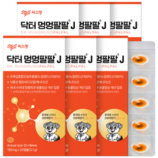 닥터멍멍팔팔J 강아지관절영양제 초록입홍합오일 햄프씨드오일 관절통증 피모개선 슬개골영양제, 20정, 뼈/관절강화, 6박스