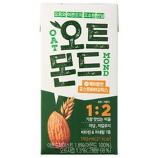 롯데칠성 오트몬드 저당 저칼로리, 190ml, 15개