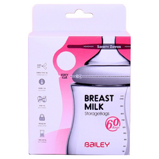 베일리 핑거레스트 모유저장팩 - 국산/이중지퍼 밀폐/일회용/손잡이형 디자인/대용량, 60매, 1개