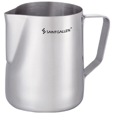세인트갈렌 스팀피처 600ml 바리스타 밀크저그 라떼 우유 스팀피쳐, 1개, 은색