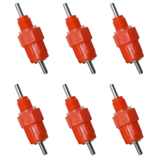 NOV- 닭 병아리 급수 니플 물주기 물통 닙플, 6개, 레드
