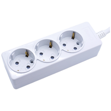 이제로 황동접지 멀티탭 3구 16A 1M 국내제조 난연재질/안전인증, 1개, 화이트