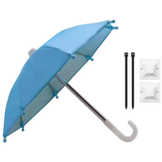 투케바이크 오토바이 자전거 햇빛가리개 미니우산 + 케이블타이 2p+ 양면테이프마운트 2p, 블루