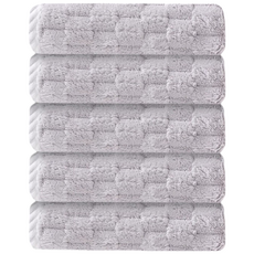 [재고 정리 세일] 융풍 수건 호텔수건 고급 수건 샤워타올 디자인예쁜수건 되게 부드럽다, 5개, 잿빛