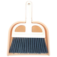 라운드월 스마트 청소 도구 세트 미니 빗자루 쓰레받기 세트, 1개, 오렌지