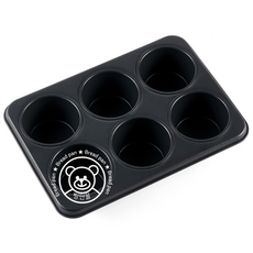 머핀틀 6구 양면코팅 미니오븐용 머핀팬, 1개