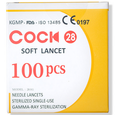 쿡 일회용 수동 소프트 란셋 28G 1박스 총100개입 채혈침, 1개, 100개입
