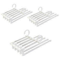 마켓플랜 접이식 5단 바지걸이, 3개입