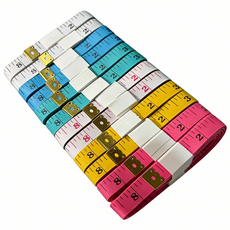 봉제 / 신장측정 / 의류제작측정 / 핸드메이드 가정용 멀티 컬러 미니 줄자 150cm 12pcs, 1개, 2블루+2화이트+2옐로우+2핑크+2코발트블루+2로즈