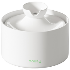 파우시 반려동물 실린더 도자기 자동급수기, 화이트, 1개