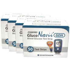(무료 혈당기 증정이벤트) 에스디 글루코나비 GDH 혈당검사지 200매 개인용 당뇨, 4개