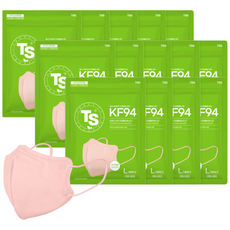 TS 가드 티마 컬러 새부리형 마스크 대형 KF94 5개입 10개, 코랄핑크