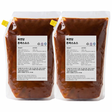 육연당 수제 돈까스 소스 업소용 대용량, 2개, 2kg