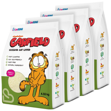 펫파이브 가필드 응고형 고양이 모래 Green, 4.55kg, 4개, 무향