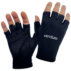 알리노 오토바이 여름 장갑 반장갑, 블랙