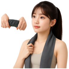 샨샤리빙 아이스 쿨타월 여름용 운동용 1+1+1, 3개, 그레이