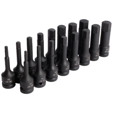 ITL 임팩 헥스 비트 소켓 세트 헥사 일체형 육각 4~19mm 1/2 78mm 16PCS, 1개