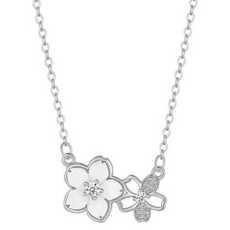 모스리나 스프링 블라썸 핑크골드 실버 목걸이