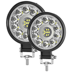 로푸 LED 21 램프 미니 원형 작업등 써치라이트 DC 9-30V 63W, 1개