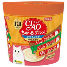챠오츄르 구루메 고양이 간식 120p, 혼합맛(닭가슴살/해산물), 1.68kg, 14ml, 1개 혼합맛(닭가슴살/해산물), 1.68kg, 14ml, 1개