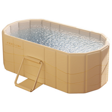 태월 대형 접이식 간이 욕조 반신욕 홈스파 이동식욕조 150*55*50cm, 1개, 욕조베이지(덮게X미포함)