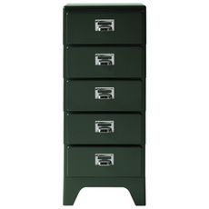 [리비니아] 밀리 미드센츄리 레트로 빈티지 캐비넷 수납 서랍장 ABS소재, 딥그린