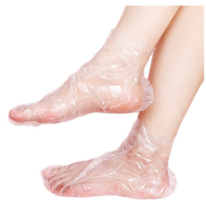 일회용 발 뒤꿈치 보습 비닐양말 풋커버 약100매, 1개