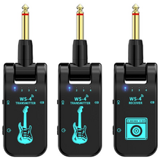 JAMJUM WS-4 2.4G 무선 기타 송신기 수신기 기타 시스템 48K/16비트 실시간 전송 282도 회전 가능한 기타용 플러그, 1개 1개