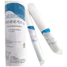 롤거즈 (45cm x 1800cm)=1롤(45*1800) /편거즈 팩거즈 꺼즈 롤가제 가아제, 1개, 1개입