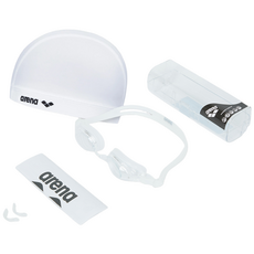 아레나 스판수모 + 김서림방지 수경, 1개, 수모화이트+수경화이트