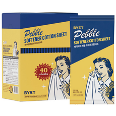 바이에트 페블 소프너 코튼 건조기 섬유유연제 시트 - (햇살 담은 비누향), 2개, 40매