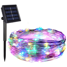 진성 태양광 100 LED 와이어 트리등 12M 트리조명 야외조명, 혼합색