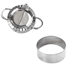 스텐 만두틀 A타입 중형 1개 + 만두피 카터기 A타입 중형 1개, 실버, 1세트